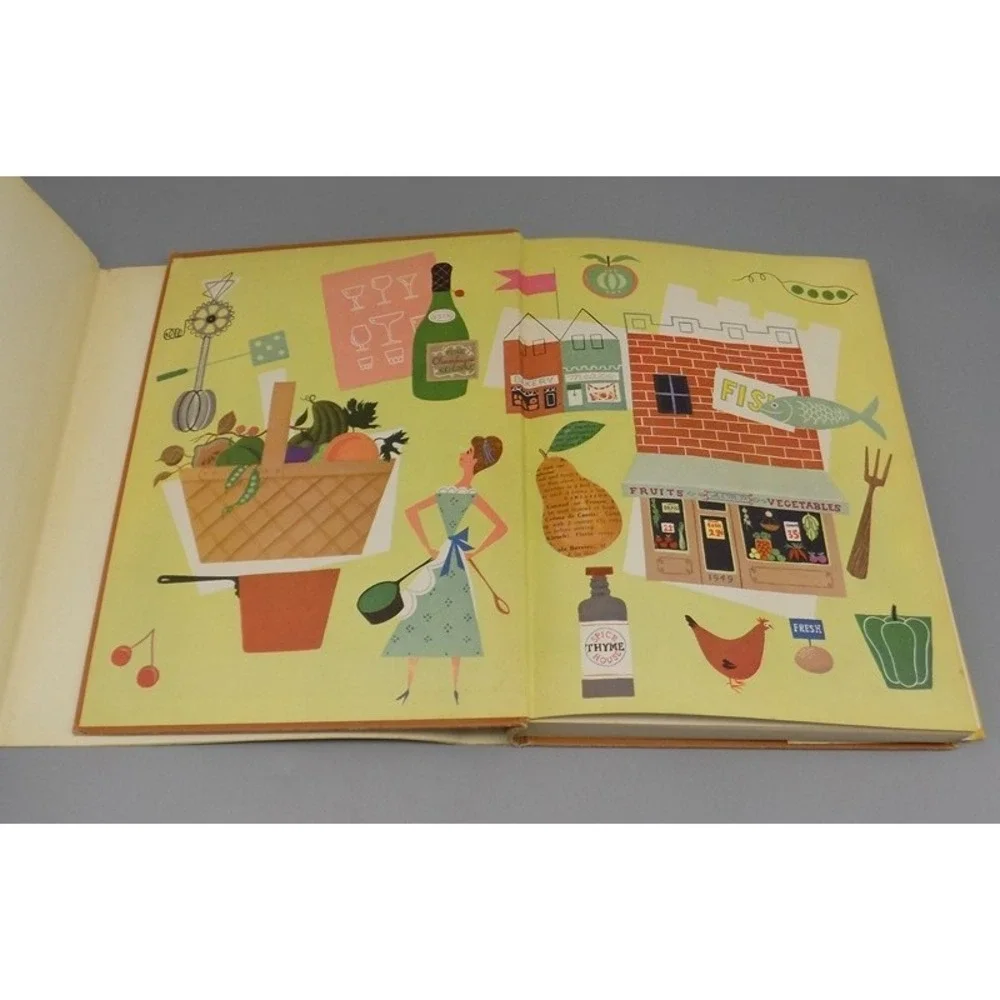 James Beard The Fireside Cook Book 1949 HC/DJ w/ Poster Clean 2nd Printing Vtg